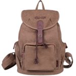 DGY Women’s Canvas Backpack for College Schoolbag Casual Daypack for Girls Travel Backpacks G00117 Dark Brown