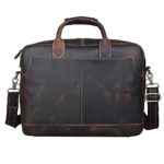 Kalogl Men’s Sturdy Genuine Leather 17” Laptop Bag Laptop Bag leather Compartment Briefcase Messenger Bag Satchel (Dark Brown)