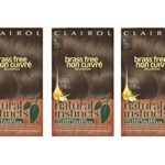 Clairol Natural Instincts Semi-Permanent Hair Color Kit, 3 Pack, 6C Brass Free Light Brown Color, Ammonia Free, Long Lasting for 28 Shampoos