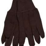 (12 Pair) Memphis 7100P Brown Jersey Work Gloves All Cotton, Size Large