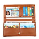 Dante Women RFID Blocking Ultra Slim Leather Wallet-Clutch Wallet-Shield Against Identity Theft(Brown)