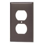 Leviton 80703 1-Gang Duplex Device Receptacle Wallplate, Standard Size, Thermoplastic Nylon, Device Mount, Brown