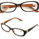 2 Pairs Women Fashion Reading Glasses With Metal Accent Temple (Brown, 2.50)