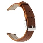 for Samsung Gear Sport/Galaxy Watch 42mm Watchband, TRUMiRR 20mm Crazy Horse Genuine Leather Watch Band Quick Release Strap for Samsung Gear S2 Classic,Garmin Vivoactive 3, Light Brown