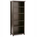 Simpli Home Amherst Solid Wood 5 Shelf Bookcase, Dark Brown