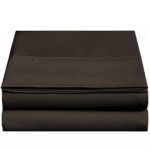 CC&DD HOME FASHION Velvety Brushed Microfiber Flat Sheets, 2-Pack Twin, Dark Brown