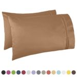 Nestl Bedding Premier 1800 Pillowcase – 100% Luxury Soft Microfiber Pillow Case Sleep Covers – Hypoallergenic Sleeping Encasements – Queen Standard Size (20″x30″), Mocha Light Brown, Set of 2 Pieces