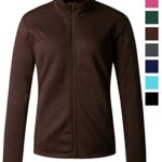 Regna X Womens Slim Thickening Full Zip up Fleece Jacket Brown XL X-Large