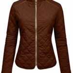NE PEOPLE Womens Lightweight Quilted Zip Jacket, Small, NEWJ22BROWN