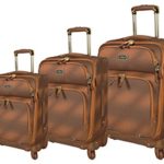 Steve Madden Luggage 3 Piece Softside Spinner Suitcase Set Collection (One Size, Shadow Brown)
