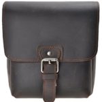 Small Leather Camera Bag ZLYC Vintage DSLR Bag Removable Shockproof Padded Camera Case Unisex Messenger Shoulder Bag Satchel, Dark Brown