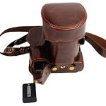 Full Protection Bottom Opening Version Protective PU Leather Camera Case Bag with Tripod Design Compatible For Sony ILCE-7M2 a7ii with Shoulder Neck Strap Belt Dark Brown
