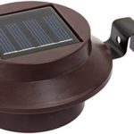 Brown Solar Powered White LED Roof Gutter Light