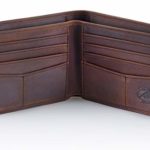 Stealth Mode Dark Brown Leather Bifold Wallet For Men – RFID Wallet With 8 Card Slots and Divided Billfold, One Size