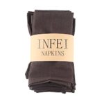 INFEI Soft Solid Color Linen Cotton Dinner Cloth Napkins – Set of 12 (40 x 40 cm) – For Events & Home Use (Dark Coffee)