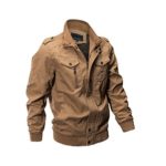 ZooYung Men’s Casual Winter Cotton Military Jackets Outdoor Coat windproof windbreaker(2701-Khaki-M)