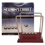 Universal Specialties Classic Newton’s Cradle Extra Large 7 1/4 Inch Dark Brown Wooden Base Balance Balls