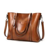 SIFINI Women Fashion Top Handle Satchel Handbags Shoulder Bag Tote Purse Crossbody Bag (brown)