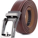 Marino Mens Genuine Leather Ratchet Dress Belt with Open Linxx Buckle