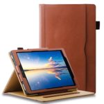 All New HD 10 Tablet Leather Case (7th Generation,2017 Released), [Auto Sleep/Wake][Corner Protection] Lightweight Multi-Angle Viewing Folio Stand Cover Business Document & Card Pocket – Brown