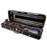 Paititi PTVNQF28 4/4 Full Size Professional Oblong Shape Lightweight Violin Hard Case, Black/Brown