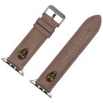 BYIA 38mm 42mm Replacement Watchband, Men’s Punk Rock Collection Heavy Duty Skull Leather Strap for Apple Watch (Light brown, 38 mm)