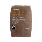 Sugar Dark Brown Muscovado Waitrose 500g – Pack of 2