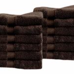 Cotton & Calm Exquisitely Fluffy Washcloths/Face Cloths Towel Set (12 Pack, 13″ x 13″), Premium Chocolate (Dark Brown) Washcloths – Super Soft, Thick, and Absorbent for Face, Hand, Spa & Gym