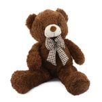 WEWILL Giant Huge Cuddly Teddy Bear Stuffed Animals Plush with Bow-Knot Gifts for Mother’s Day, Valentine’s Day Birthday Children’s Day Xmas Day, 43-inch, Dark Brown