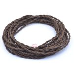 32.8ft Brown Twisted 18/2 Rayon Covered Wire,HESSION Antique Industrial Electrical Cloth Cord,Vintage Style Lamp Cord strands UL listed
