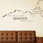 BATTOO Not All Those Who Wander Are Lost Wall Decal Quote J.R.R. Tolkien Vinyl Wall Decal Sticker 30″ W 11.5″ H Adventure Wall Decor Travel Wall Decals, Dark Brown