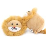 PAWABOO Bed Time Plush Toys, [2PACK] Stuffed Plush Animal Toys Soft Faux-fur Lion Style Play Toys Non-toxic Plush Lion Doll, Light Brown