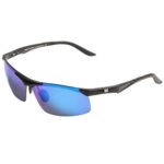 Jimmy Orange Aluminum Magnesium Polarized Sunglasses cycling Men Outdoor driving sunglasses Women JO671 (black frame blue lenses)