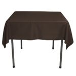 VEEYOO 54 inch Square Solid Polyester Tablecloth for Wedding Restaurant Party Coffee Shop Picnic Christmas, Chocolate