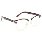 Cyxus Blue Light Filter Semi-Rimless Glasses, Anti Eyestrain Computer Reading Eyewear Browline (Black Tea Brown)