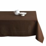 Solino Home 100% Linen Tablecloth – 60 x 90 Inch Brown, Natural Fabric, European Flax – Athena Rectangular Tablecloth for Indoor and Outdoor use