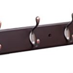 BirdRock Home Hook Coat and Hat Rack | 6 Hooks | 27 Inches | Wall Mount | Decorative Home Storage | Entryway Foyer Hallway Bathroom Bedroom Rail | Oil Rubbed Bronze Hooks | Dark Brown