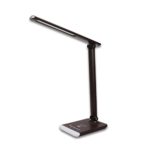 Wilit LED Desk Lamp with Wireless Charging Pad Dimmable 5-Level Dimmer 3 Color Temperatures Touch Control Full Color Changing LED Night Light Eye-Caring Table Lamps Memory Function (Brown)