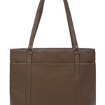 Overbrooke Classic Laptop Tote Bag, Dark Brown – Vegan Leather Womens Shoulder Bag for Laptops up to 15.6 Inches