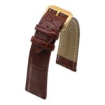 AUTULET Genuine Leather Padded Watch Band for Dress Dark Brown