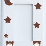 Brown Teddy Bear Single Rocker Light Switch Plate with Brown Moon and Stars / Teddy Bear Nursery Decor (Single Rocker)