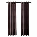 DWCN Dark Brown Faux Linen Curtains for Bedroom Living Room Grommets Window Curtain Draperies Panel 52×95 inch Set of 2 Panels