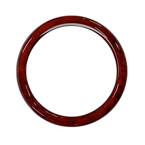 KMPtrade Premium Wood Skin Car Steering Wheel Cover Wood Grain Dark