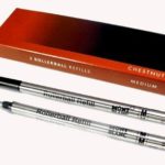 Montblanc Rollerball Refills (M) Chestnut Brown 106930 – Quick-Drying Pen Refills for Montblanc Rollerball and Fineliner Pens – 2 x Light Brown Pen Cartridges