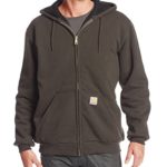 Carhartt Men’s Rain Defender Rutland Thermal Lined Hooded Zip Front Sweatshirt 100632,Dark Brown,Small
