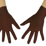 Shinningstar Women’s Men’s Adult 10″ Wrist Length Lycra Spandex Full Finger Stretchy Short Gloves (Dark Brown)