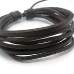 APECTO Multi-Strand Dark Brown Leather & Ropes Wristband Surfer Cuff Bracelet Handmade, SM39