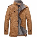 Goddessvan Men’s Vintage Jacket Winter Faux Fur Lined Jackets Button Coats Outwear