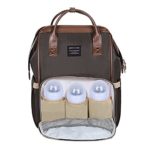 Diaper Bag Backpack,Large Capacity Nappy Changing Backpack Multi-Function Travel Backpack Water Resistant Unisex Baby Diaper Tote Bag for Baby Care Mommy Bag Dad Rucksack – Brown