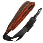 Xinlink Professional Brown Soft Padded Saxophone Neck Strap with Snap Hook for Alto Tenor Soprano Baritone Sax Music Accessories